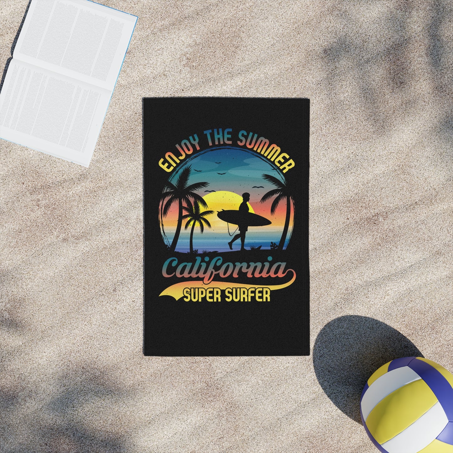 California Super Surfer Beach Towel — Enjoy the Summer Surf Design