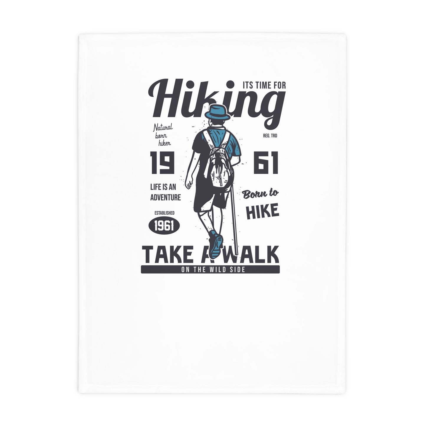 Hiking Adventure Plush Fleece Blanket — "Take a Walk" Outdoor Camper Gift