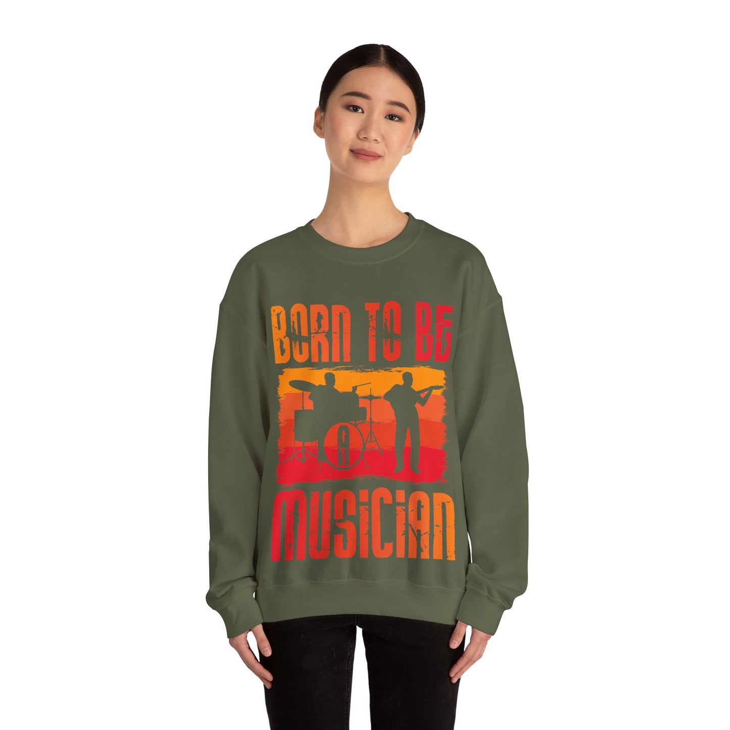Born to Be Musician Crewneck Sweatshirt - Perfect for Music Lovers