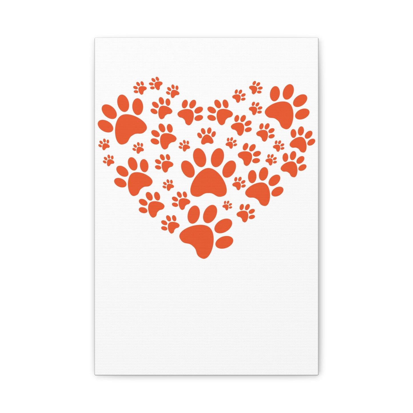 Pet Lover's Canvas Print - Dog Paw Heart Wall Art