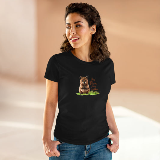 This Mom Loves Quokkas Graphic T-Shirt, Eco-Friendly Cotton Shirt