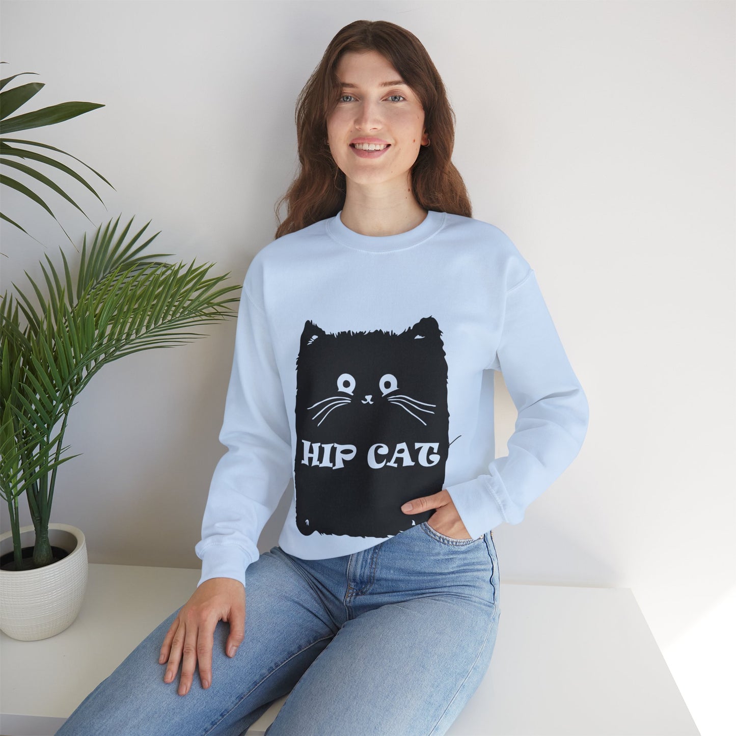 Hip Cat Unisex Sweatshirt - Cute Cat Lover Gift