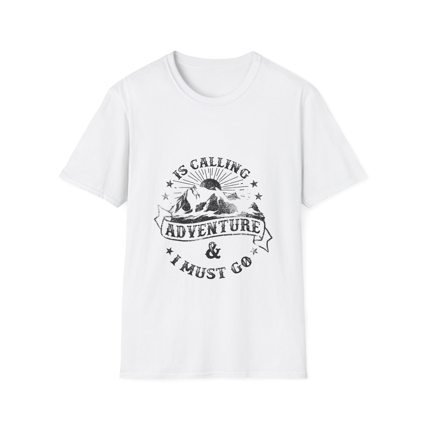 Adventure Is Calling Unisex Softstyle T-Shirt - Outdoor Enthusiast Tee