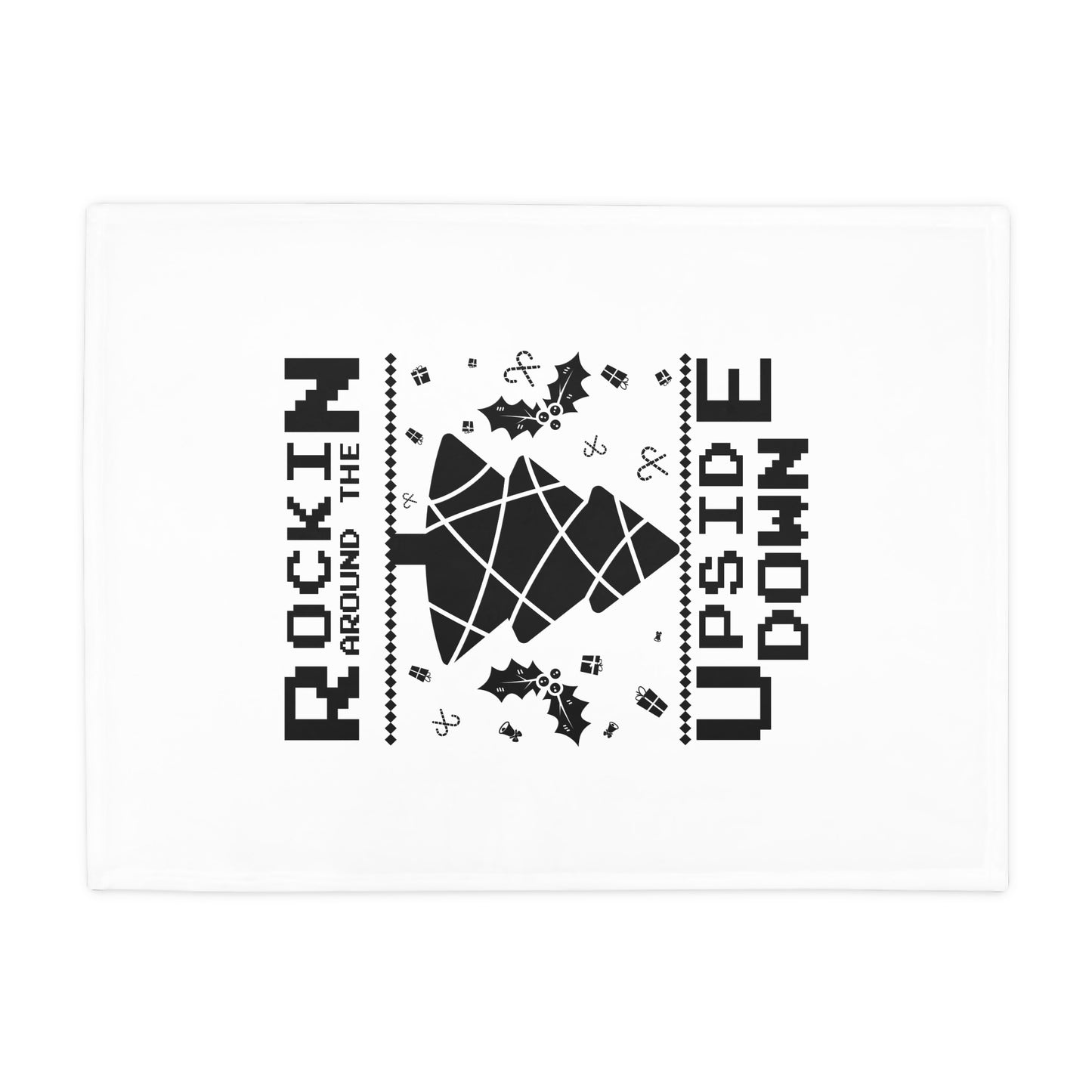 Plush Fleece Blanket — “Rockin’ Around the Upside Down” Stranger Things Holiday Throw