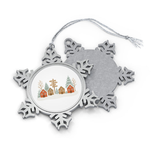 Pewter Snowflake Ornament — Winter Village Holiday Decoration