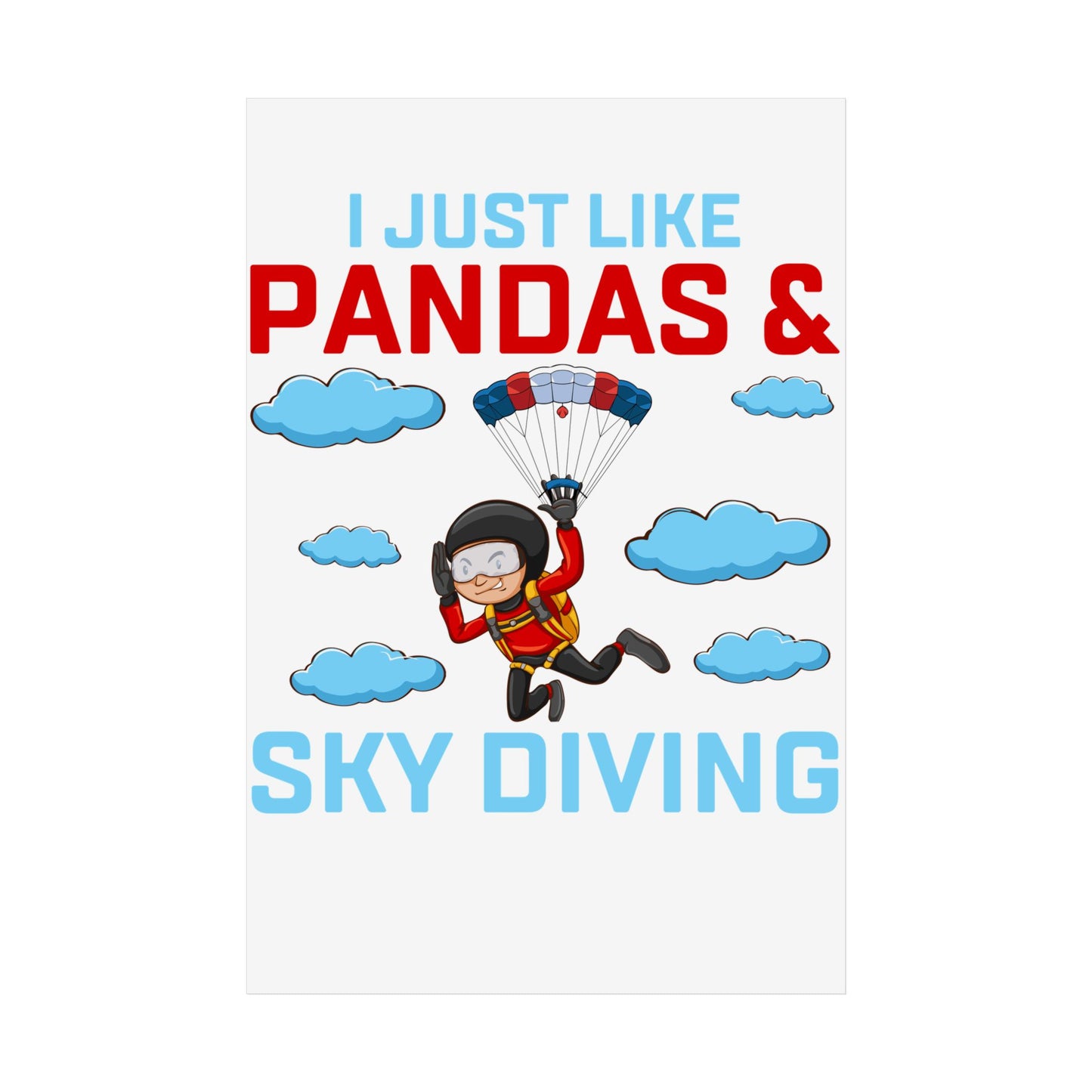 Playful Panda Sky Diving Unframed Poster