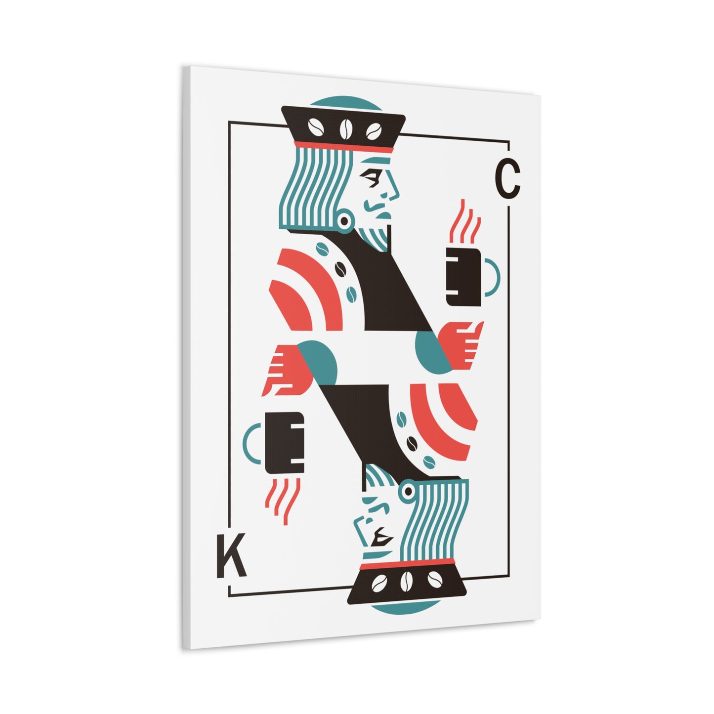 Coffee King Canvas Art — Modern Playing Card Wall Print