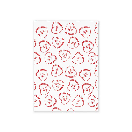 Anniversary Candy-Heart Holiday Cards — 'Certified Married 60 Years' Two-Sided Greeting