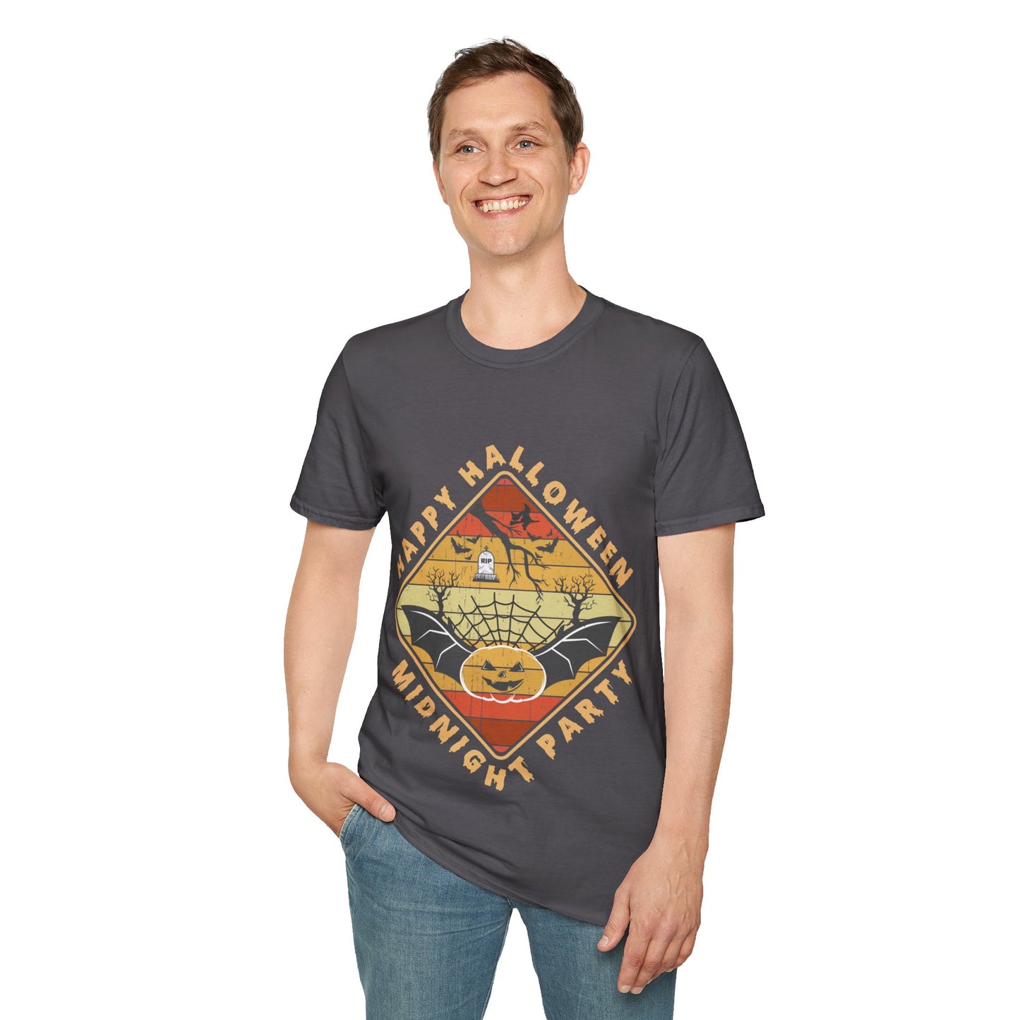 Unisex Halloween Tee - Happy Halloween Midnight Party T-Shirt