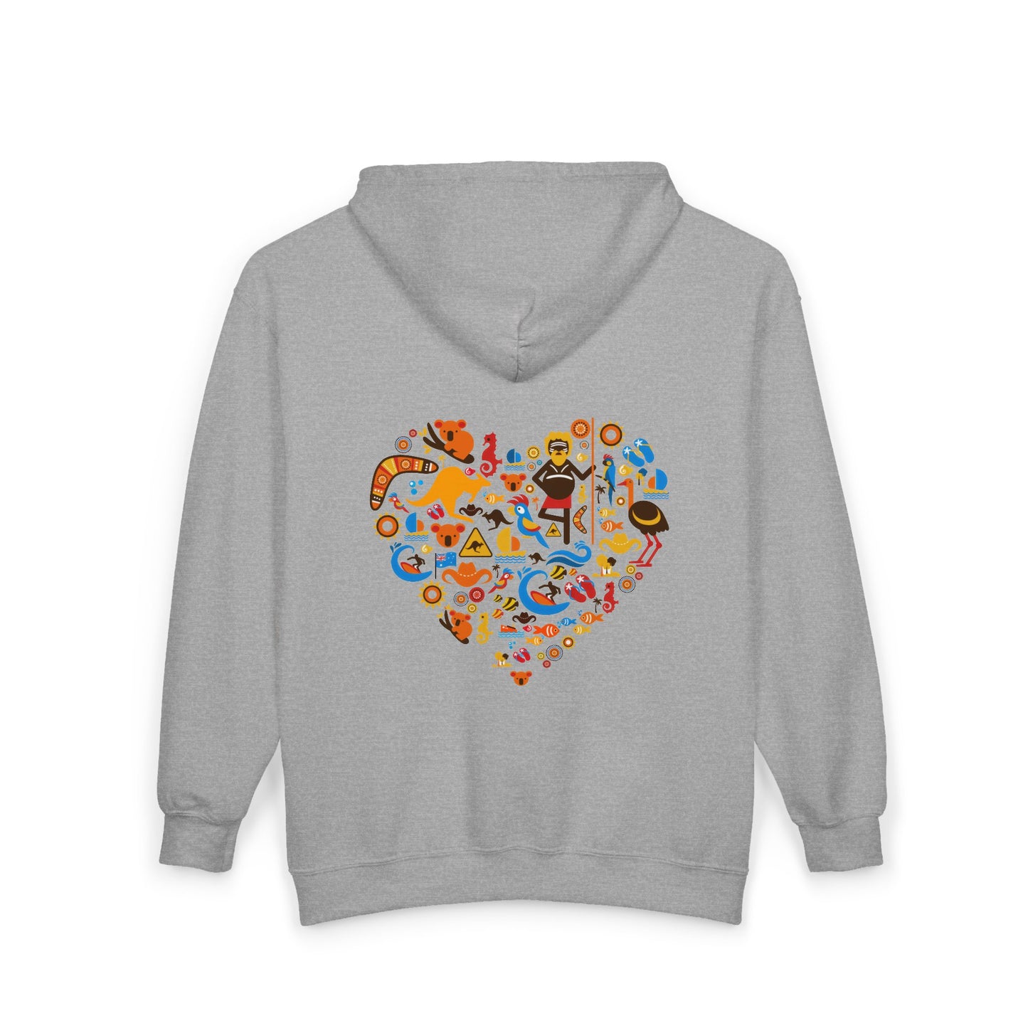 Zip Hoodie — Colorful Food Heart Graphic Full-Zip Hoodie