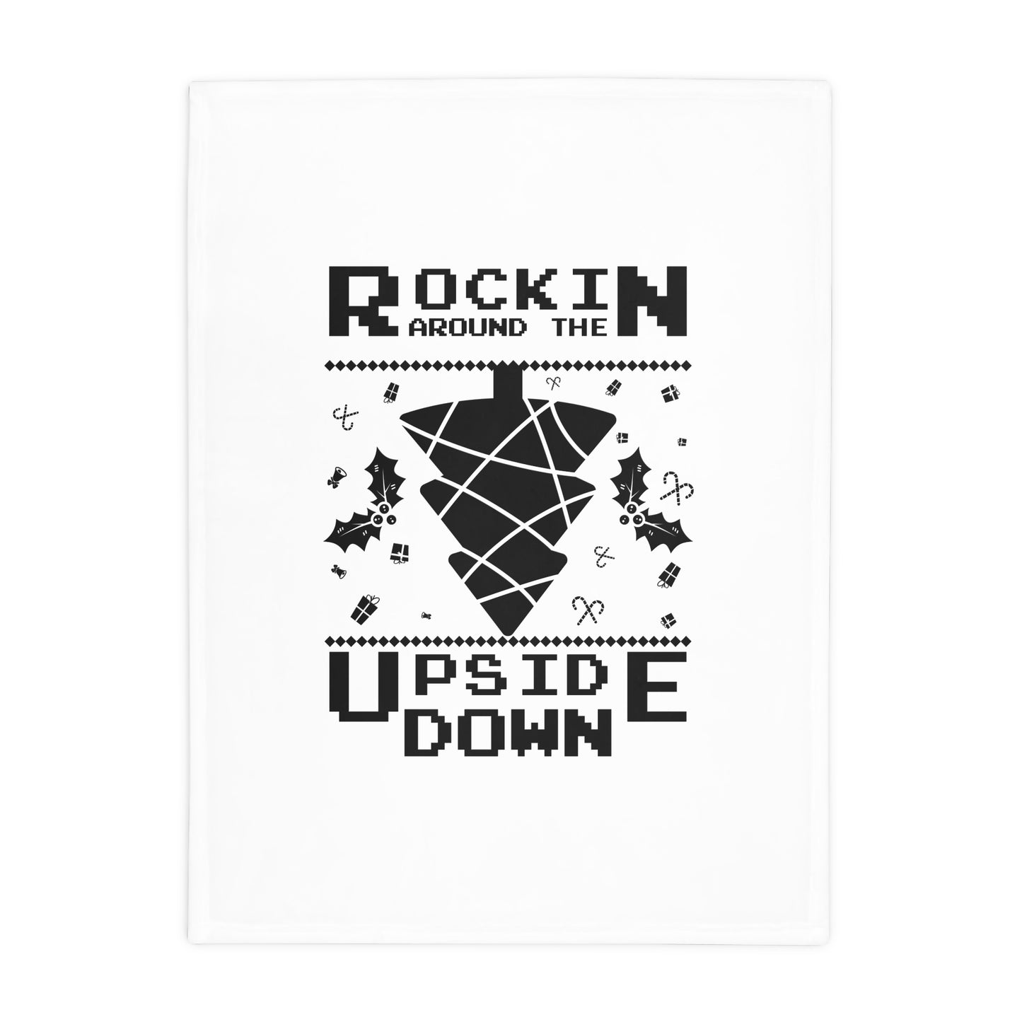 Plush Fleece Blanket — “Rockin’ Around the Upside Down” Stranger Things Holiday Throw
