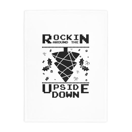 Plush Fleece Blanket — “Rockin’ Around the Upside Down” Stranger Things Holiday Throw