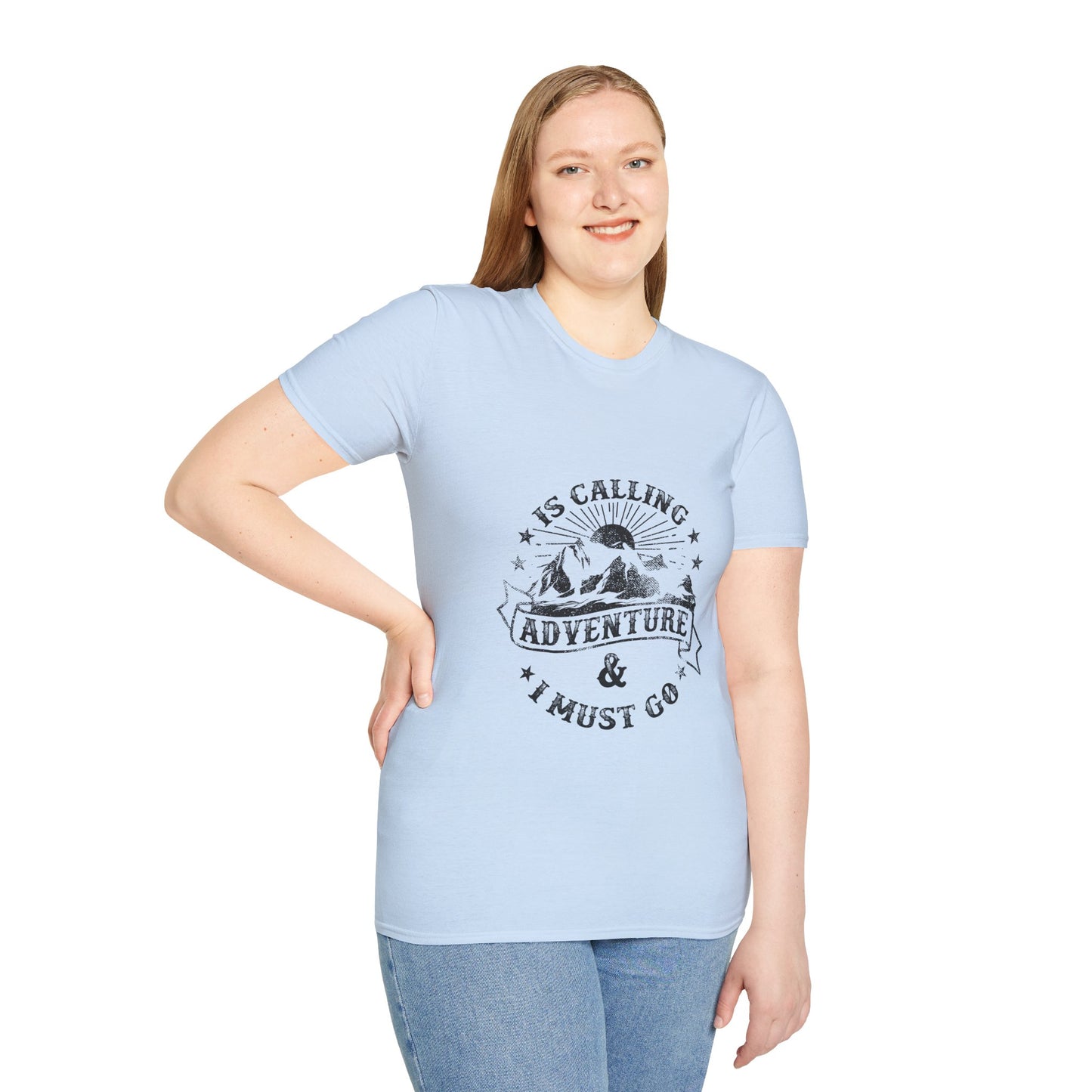 Adventure Is Calling Unisex Softstyle T-Shirt - Outdoor Enthusiast Tee