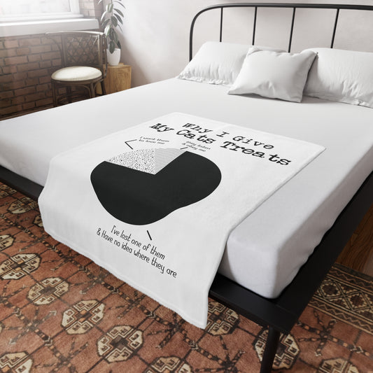 Cat Lover's Plush Fleece Blanket - 'Why I Give My Cats Treats'