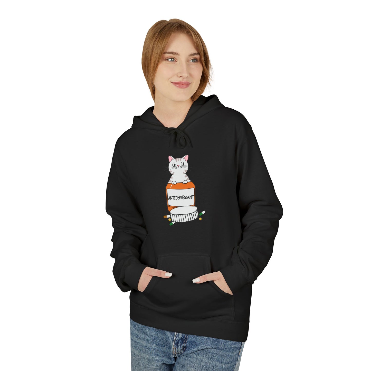 Cute Bunny in Medicine Bottle Hoodie — 'Anti Hiss' Graphic Pullover