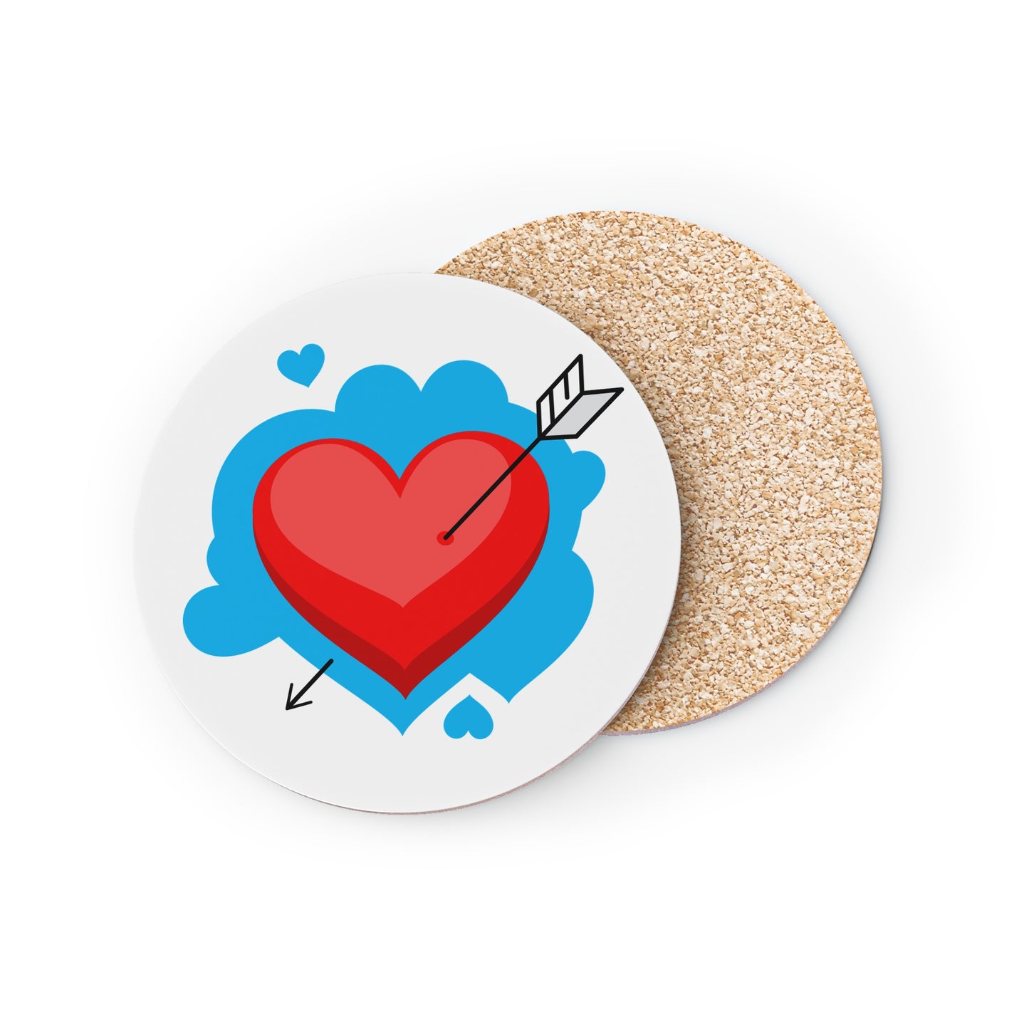 Heart & Arrow Cork Coaster — Valentine’s Day Drink Coaster