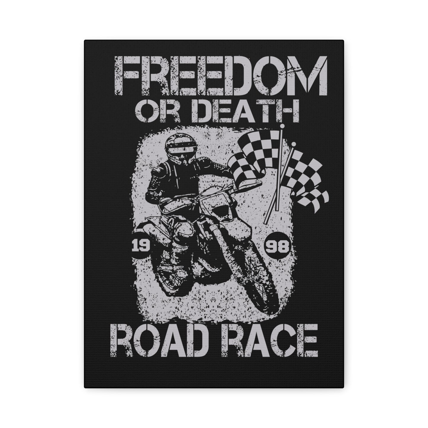 Motorcycle Art Print - Freedom or Death Road Race Decor