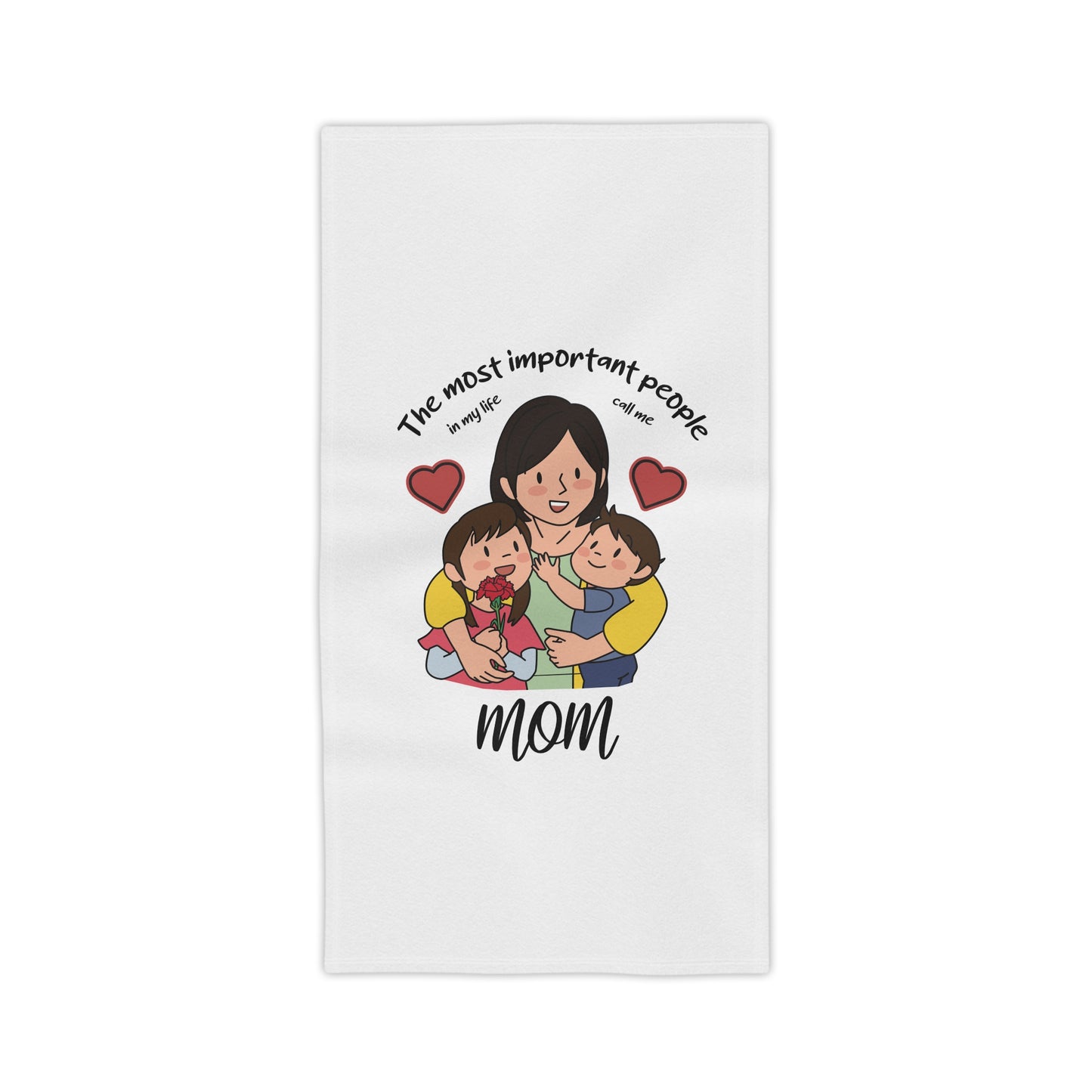 Mom & Kids Beach Towel — "The Most Important People" Family Graphic