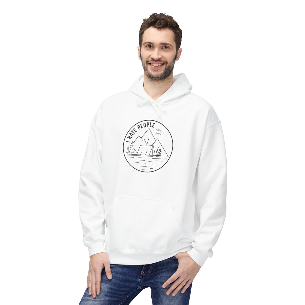 Adventure Camp Hoodie — 'Make People' Minimal Mountain & Lake Design
