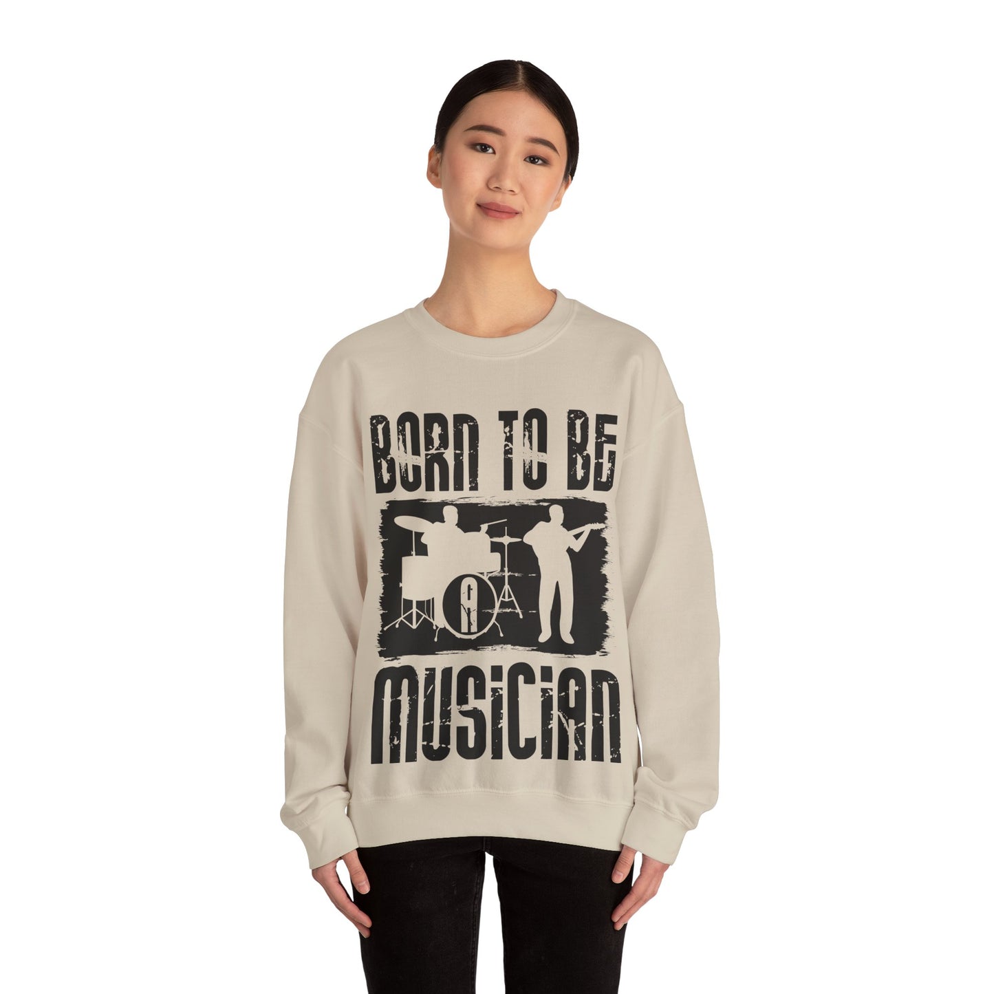 Born to Be Musician Sweatshirt — Musician Drum & Guitar Crewneck