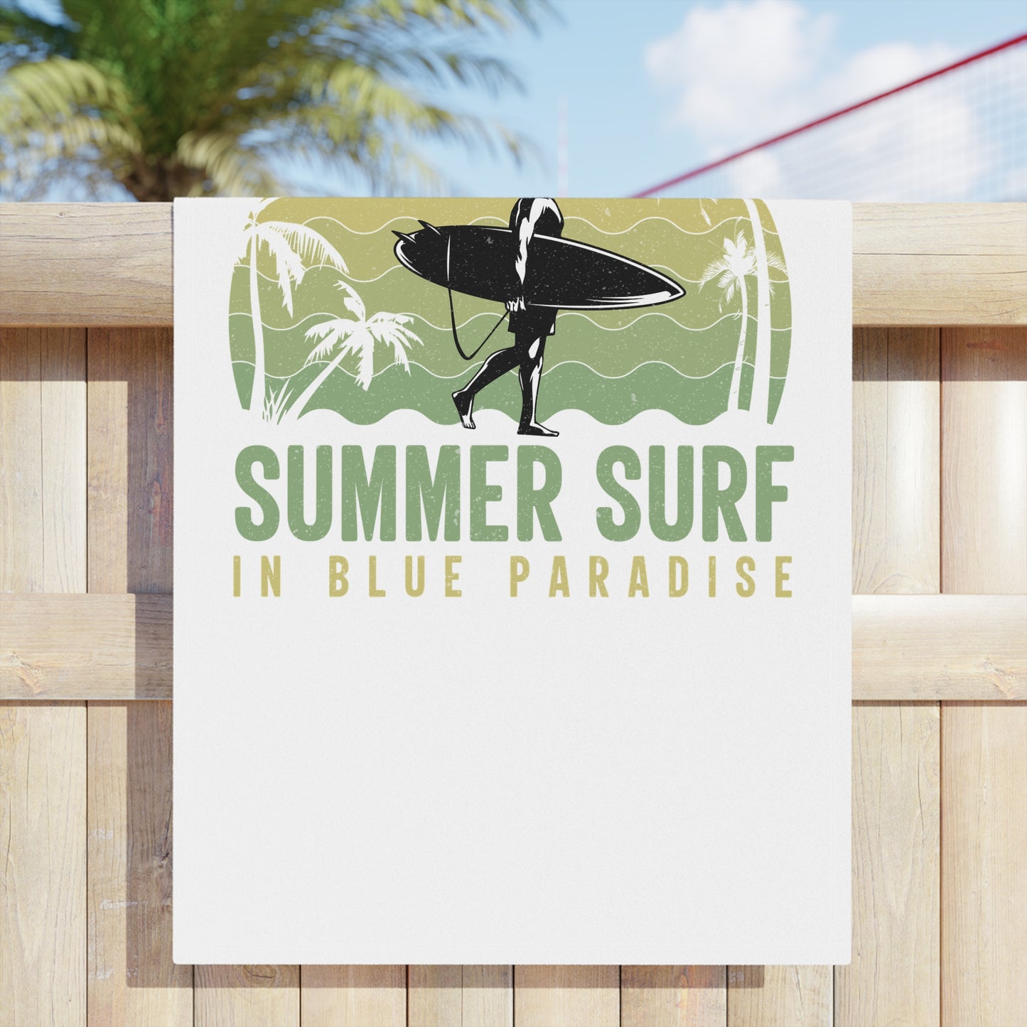 Surf Beach Towel - "Enjoy the Summer" Retro Surf Design