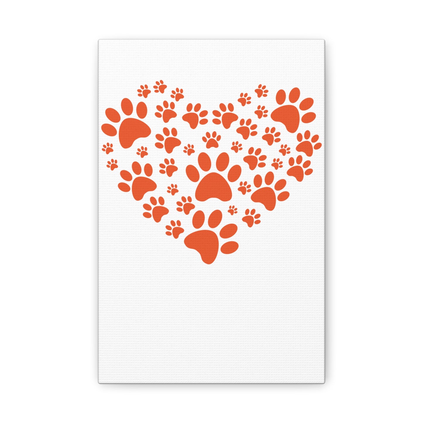 Pet Lover's Canvas Print - Dog Paw Heart Wall Art