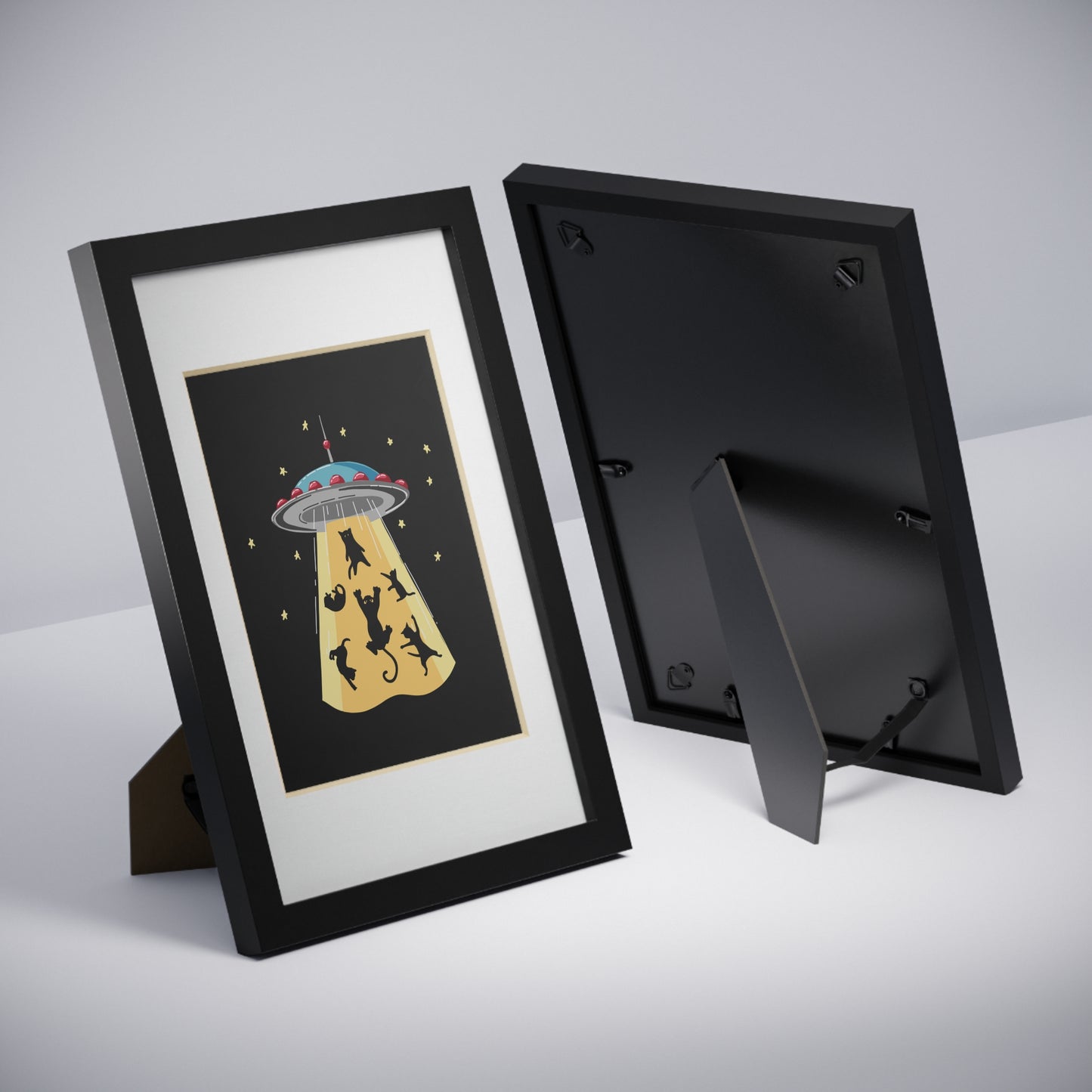 UFO Cat Abduction Framed Poster