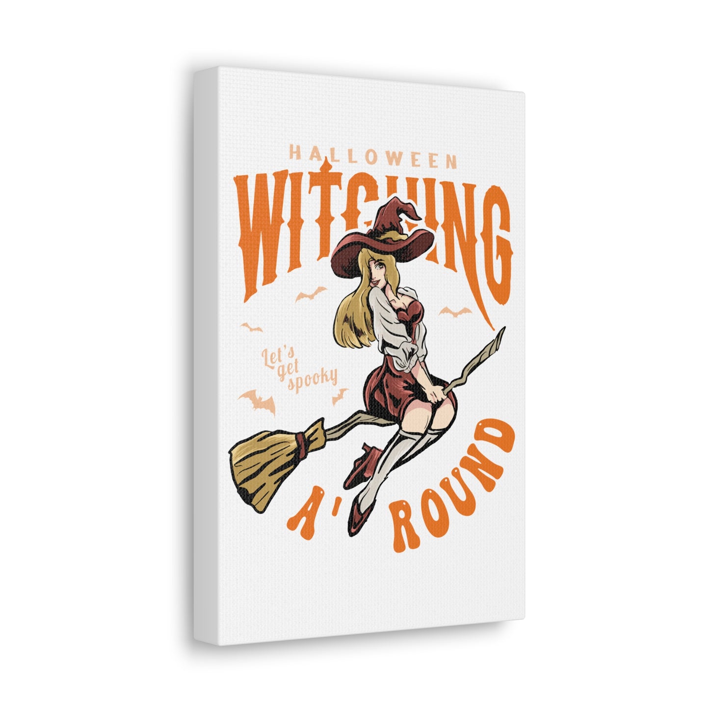 Canvas Print — "Witching Around" Vintage Halloween Witch Wall Art