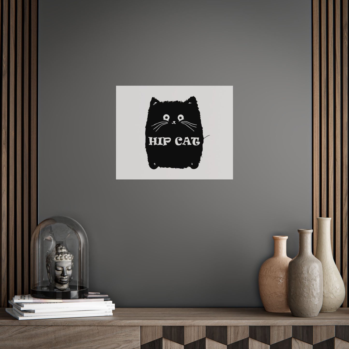 Hip Cat Poster — Cute Black Cat Wall Art Print