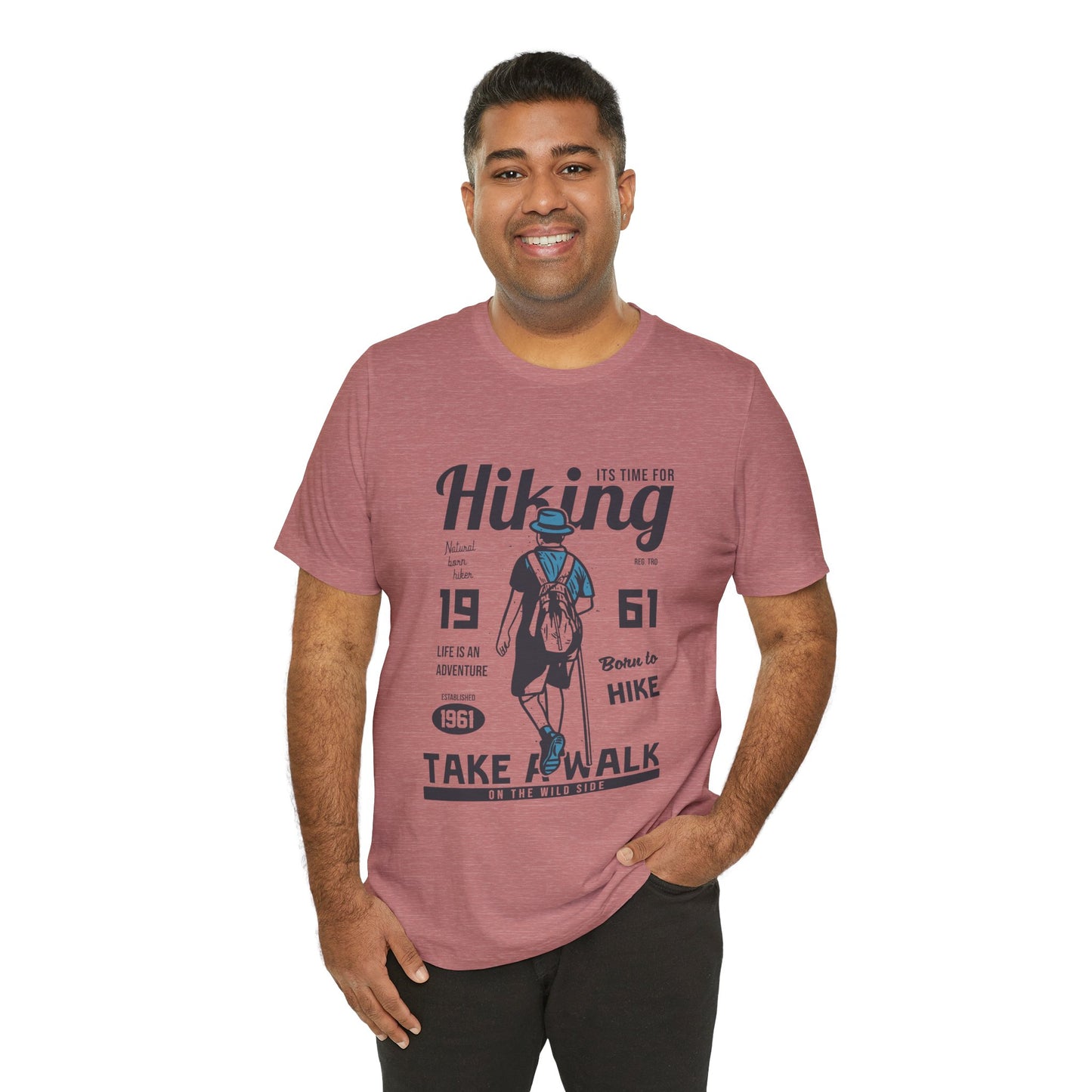 Hiking Tee — 'Take a Walk' Vintage Hiker Graphic T-Shirt