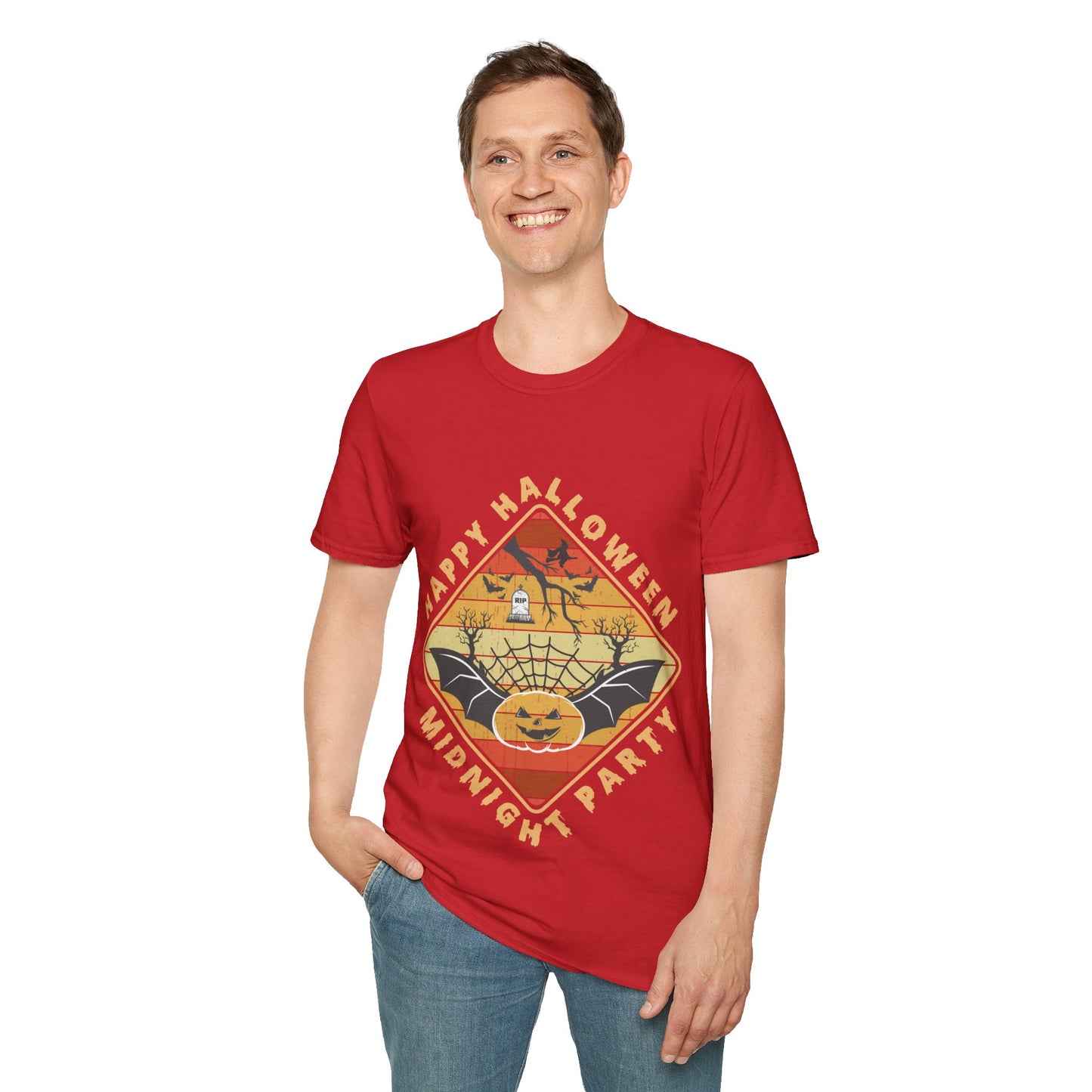 Unisex Halloween Tee - Happy Halloween Midnight Party T-Shirt