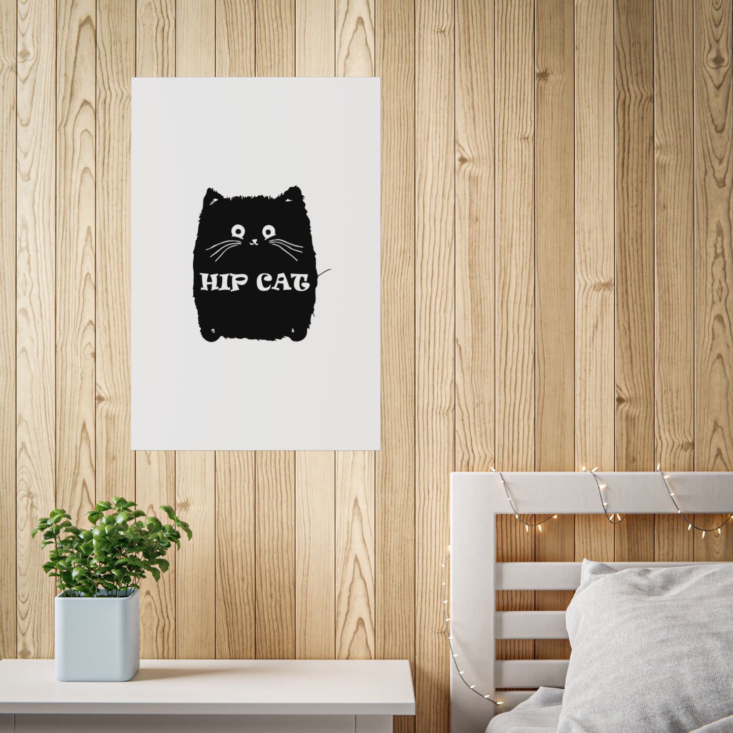 Hip Cat Poster — Cute Black Cat Wall Art Print