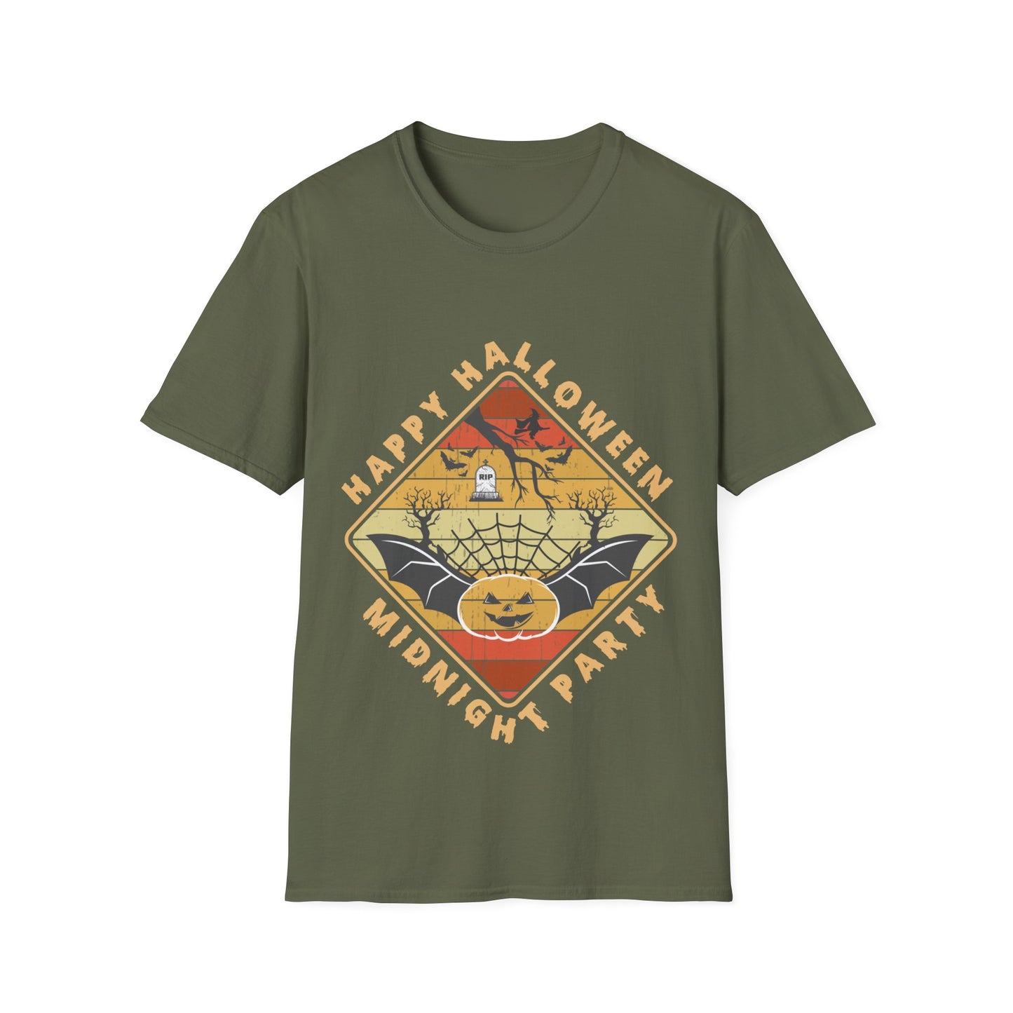 Unisex Halloween Tee - Happy Halloween Midnight Party T-Shirt