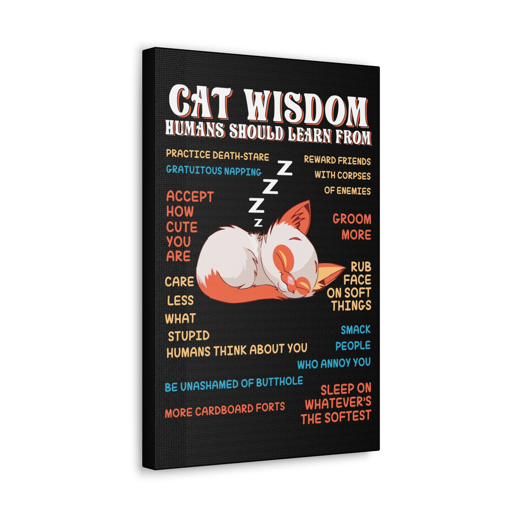 Canvas Print — "Cat Wisdom: Humans Should Learn From" Illustrated Wall Art