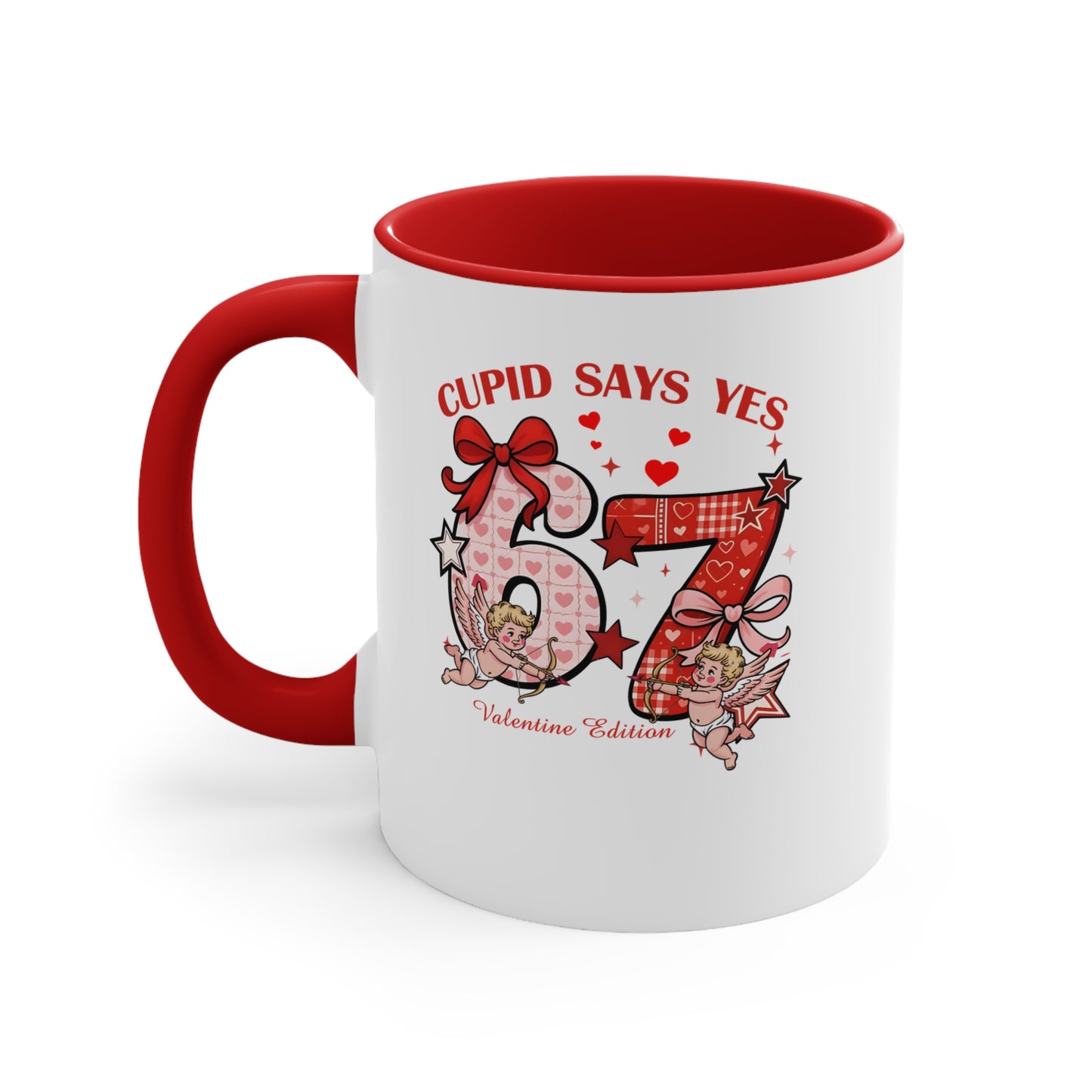 Valentine Mug - "Lovely Valentine" Cute Kittens Accent Coffee Cup
