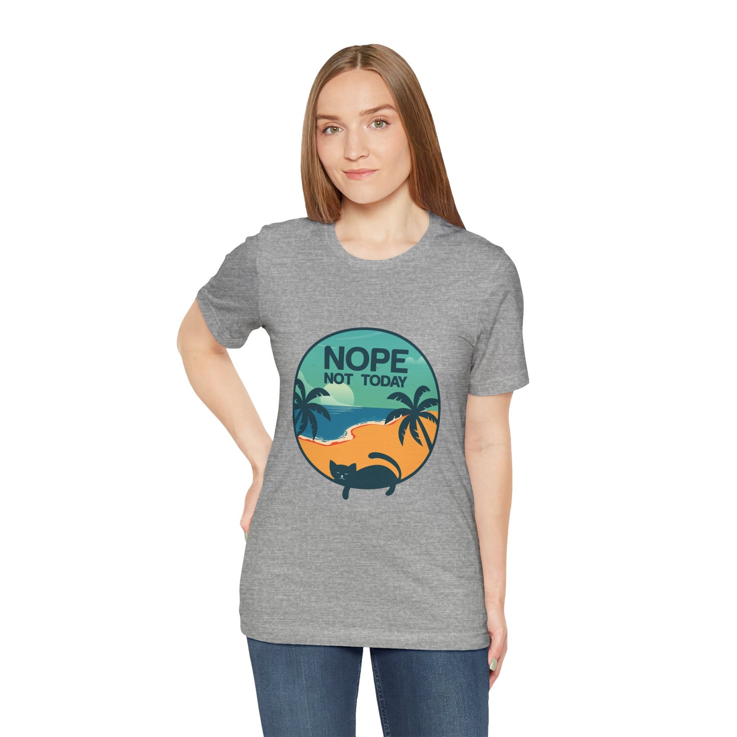 Nope Not Today Beach Cat Tee