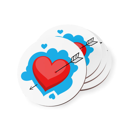 Heart & Arrow Cork Coaster — Valentine’s Day Drink Coaster