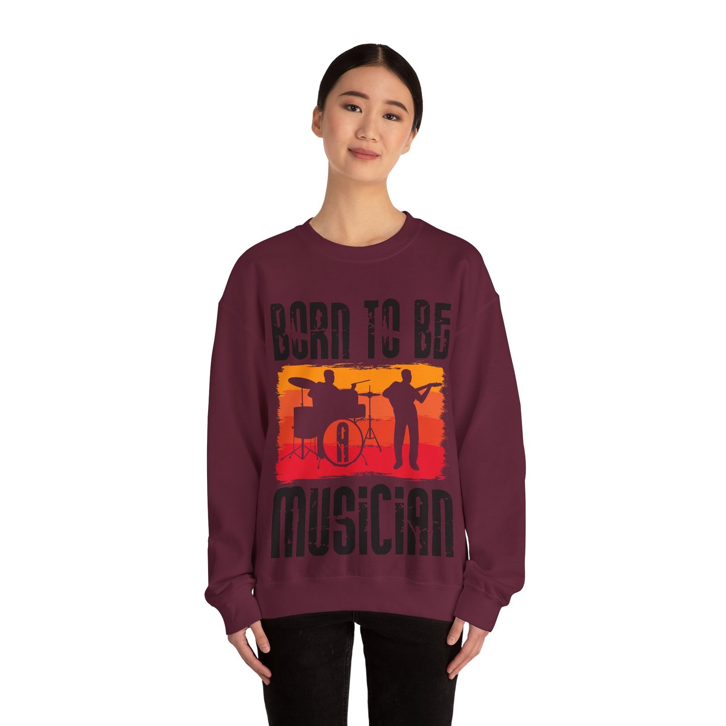 Musician Sweatshirt - "Born To Be Musician" Vintage Band Crewneck