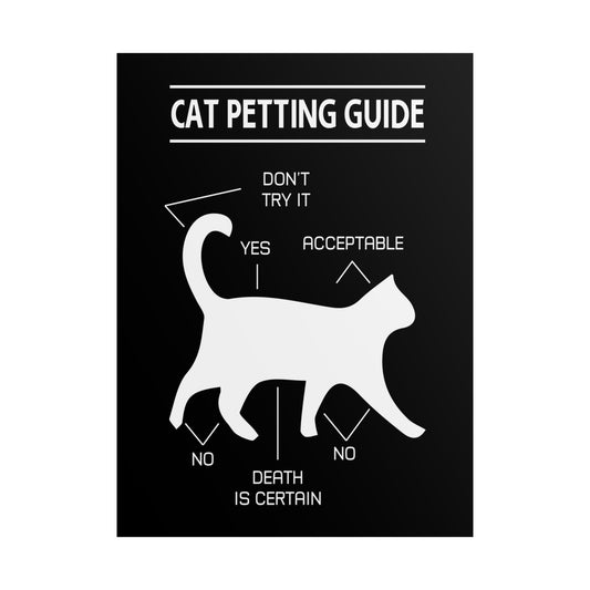 Funny Cat Petting Guide Unframed Poster - Cat Lover Decor