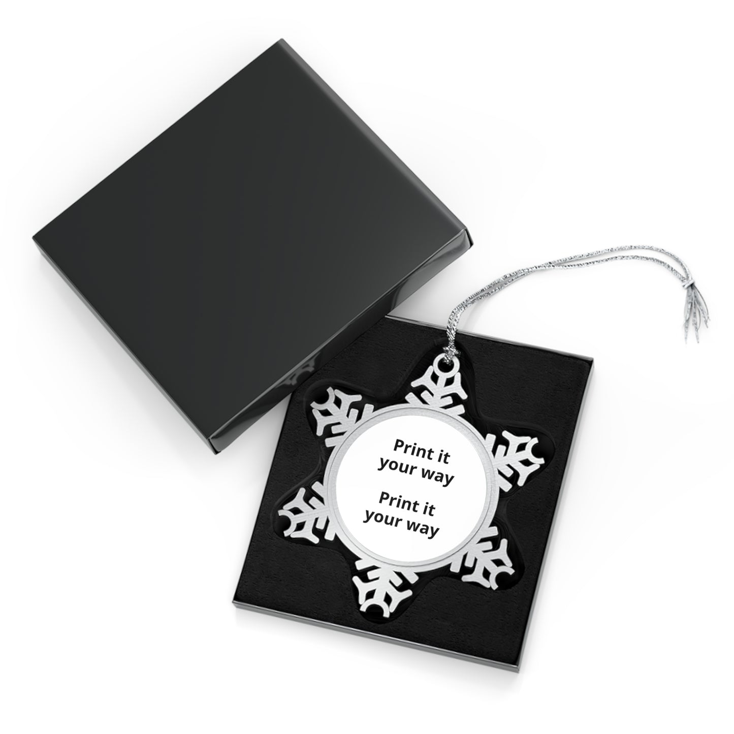 Pewter Snowflake Ornament — Personalized Holiday Tree Decoration