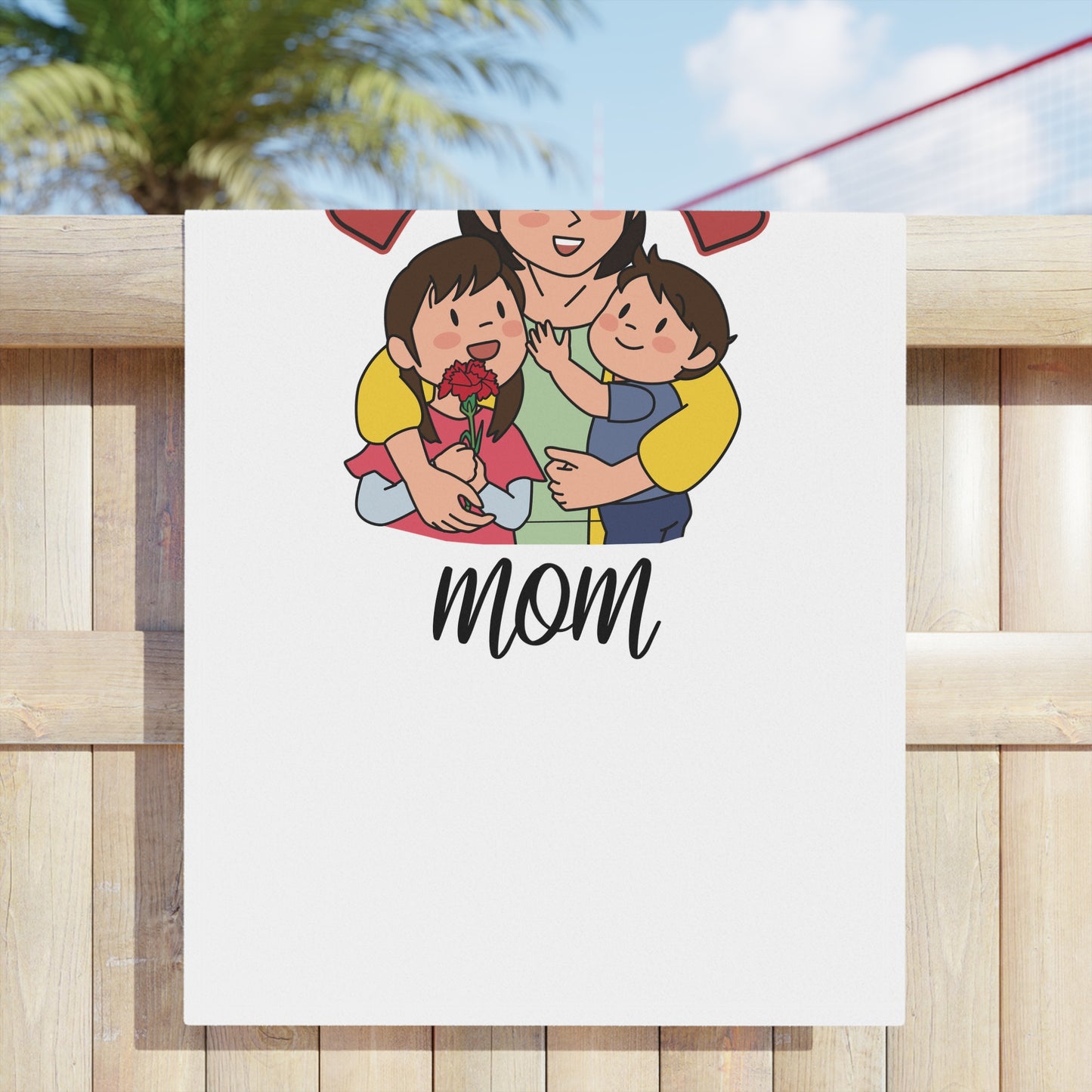 Mom & Kids Beach Towel — "The Most Important People" Family Graphic