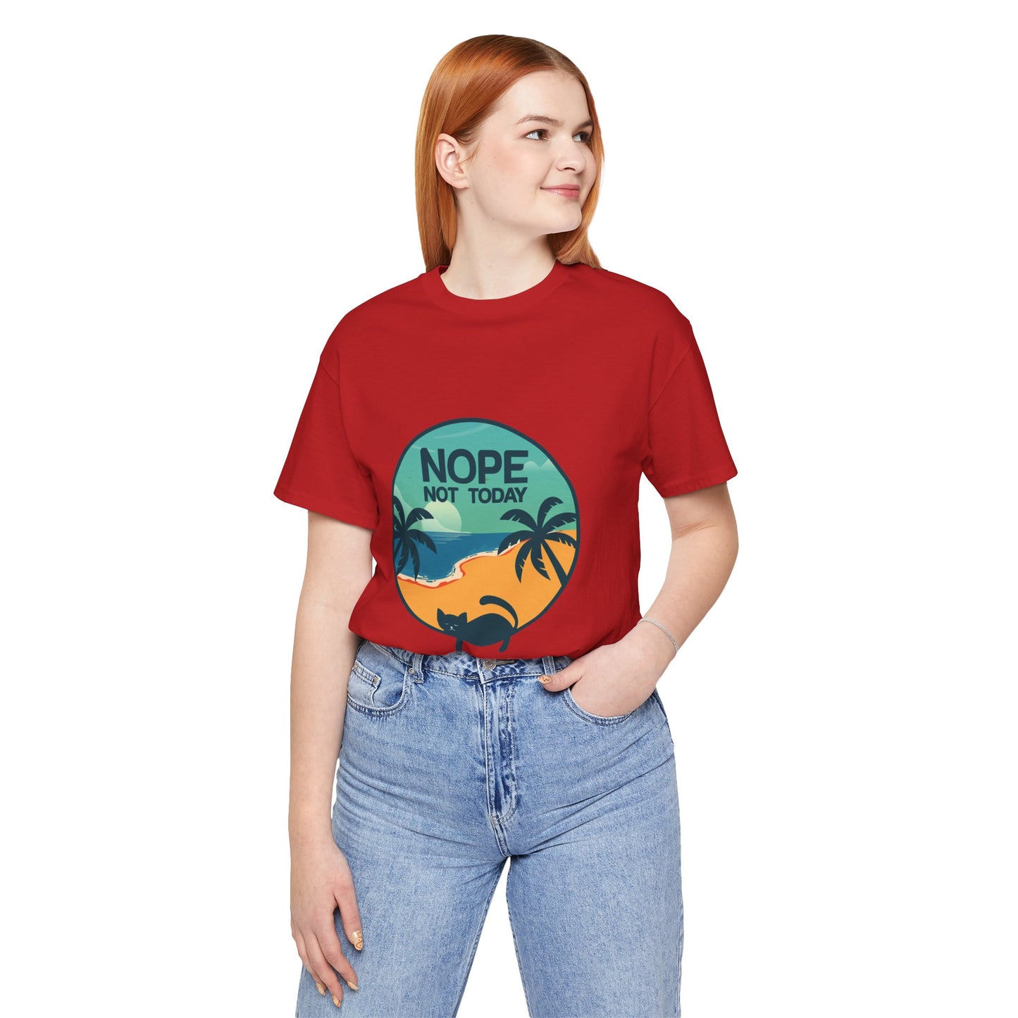 Nope Not Today Beach Cat Tee