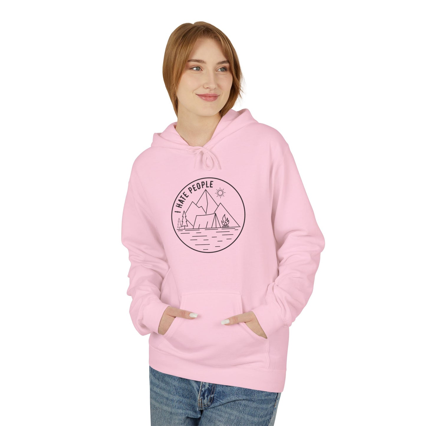 Adventure Camp Hoodie — 'Make People' Minimal Mountain & Lake Design