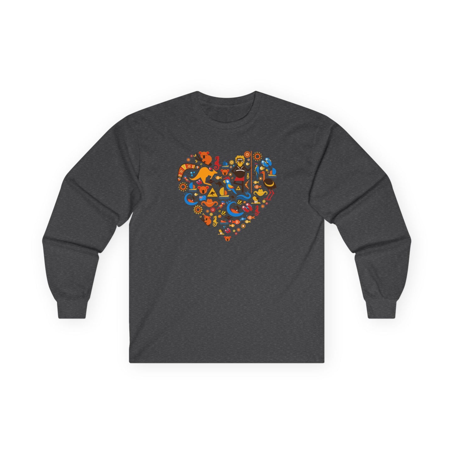 Summer Surf Heart Long Sleeve Tee — "Enjoy the Summer" Surf Graphic
