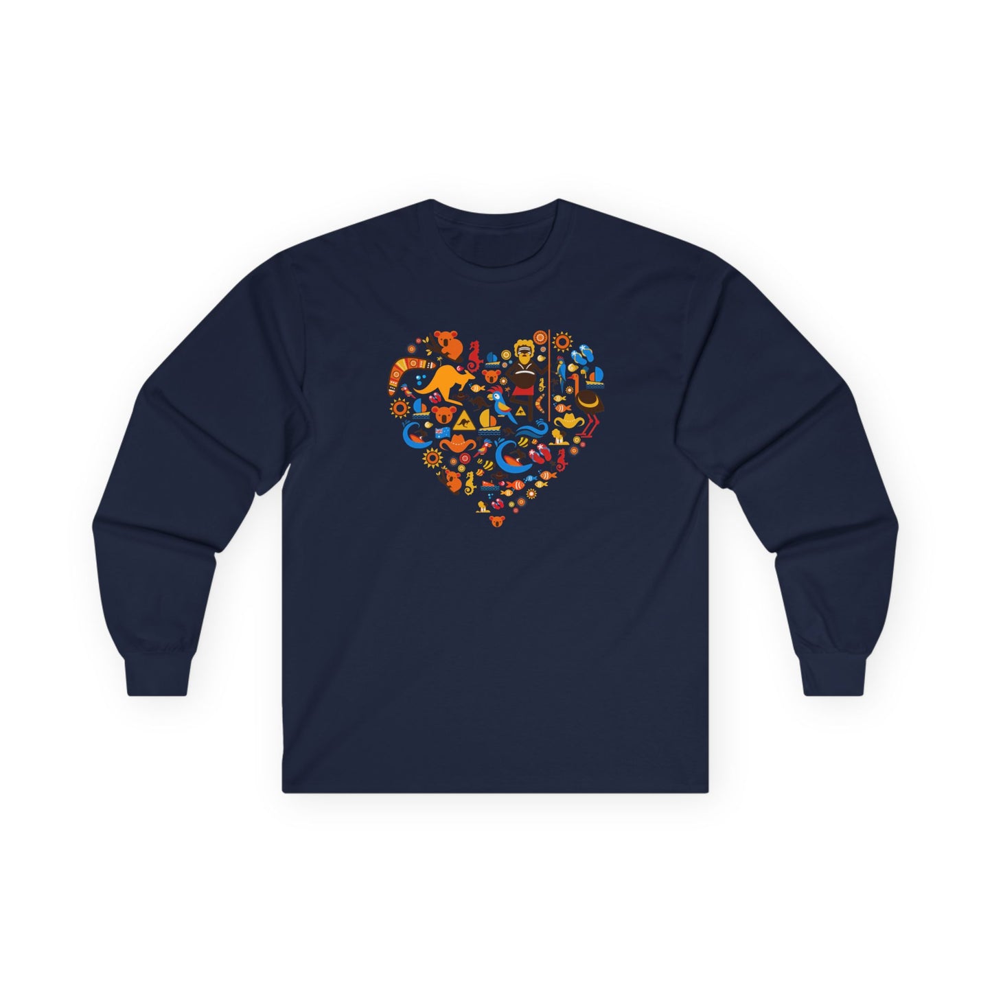 Summer Surf Heart Long Sleeve Tee — "Enjoy the Summer" Surf Graphic