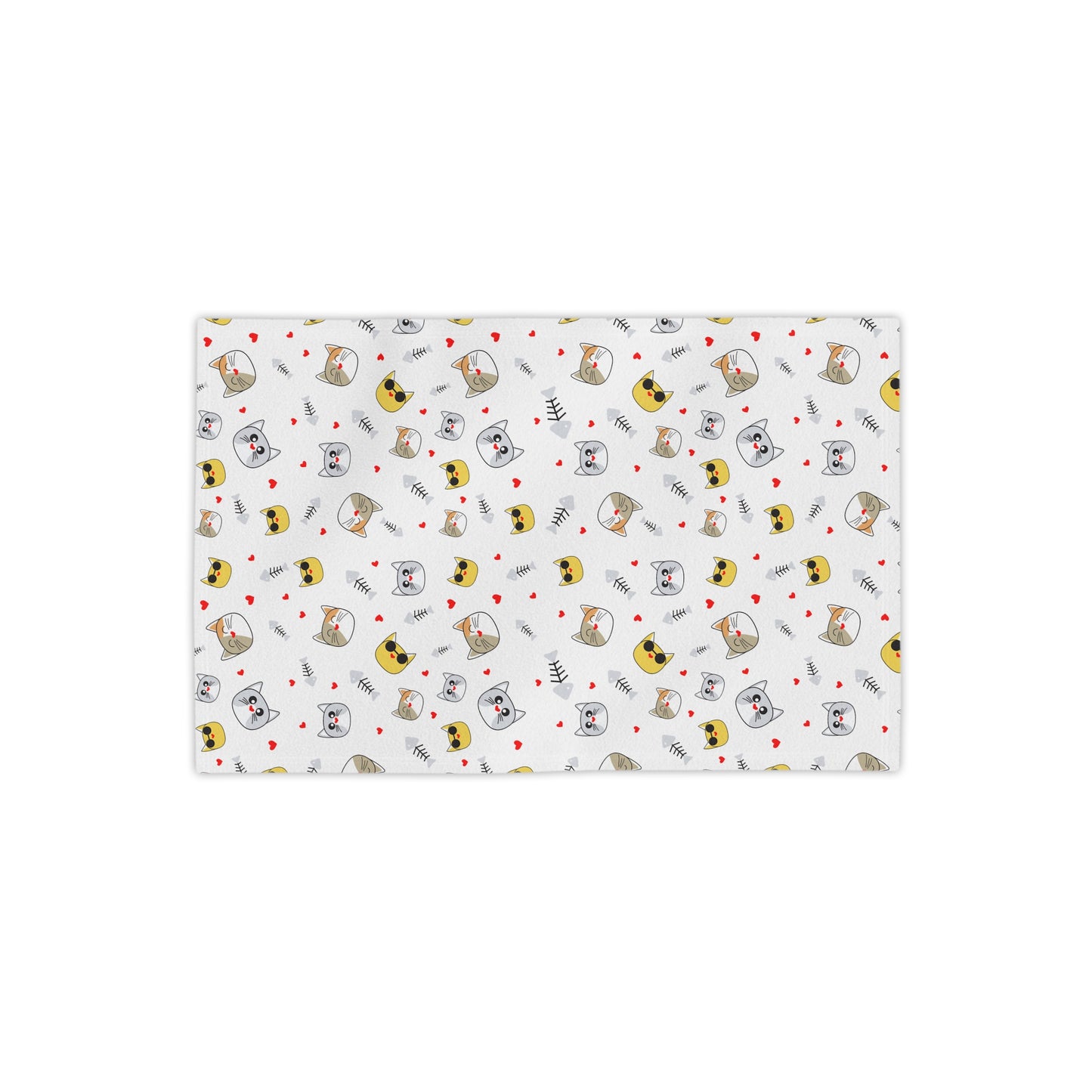 Cute Kawaii Cat Pattern Beach Towel – Playful Emoji Cat Faces, Summer Pool & Beach Towel