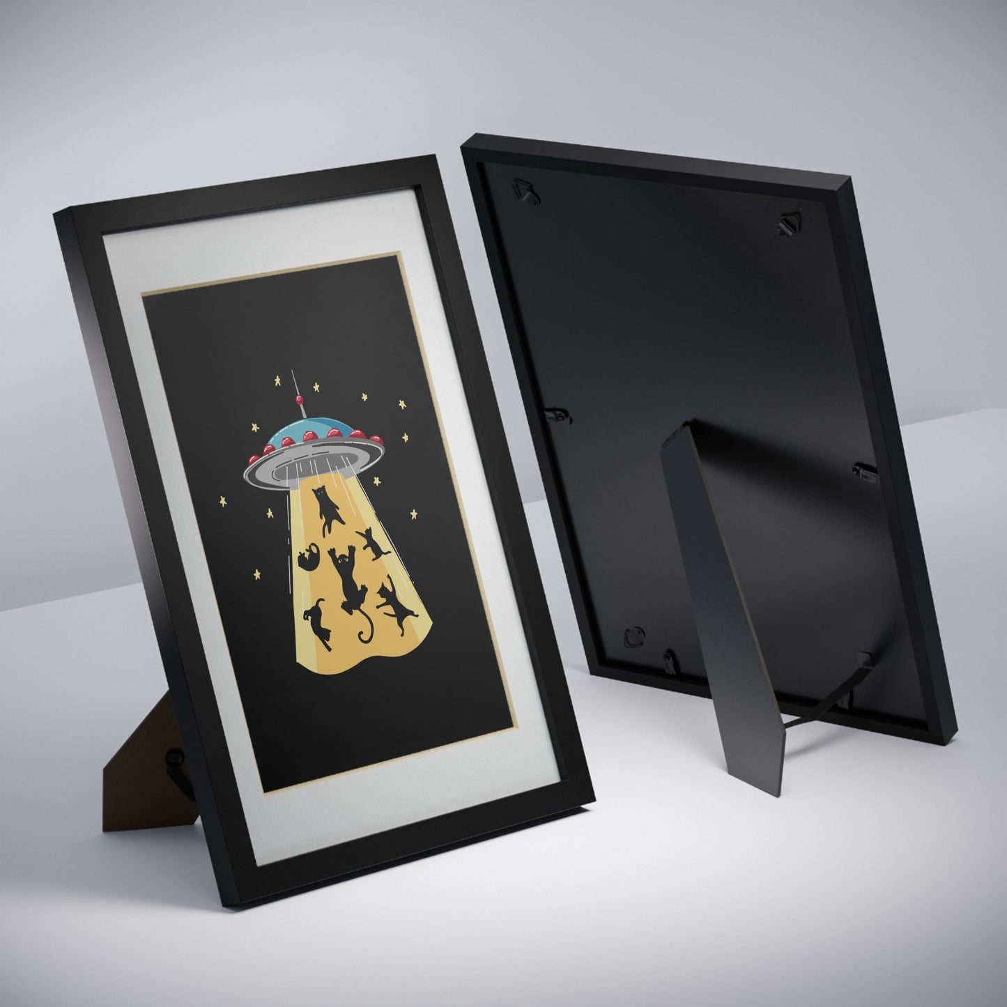 UFO Cat Abduction Framed Poster