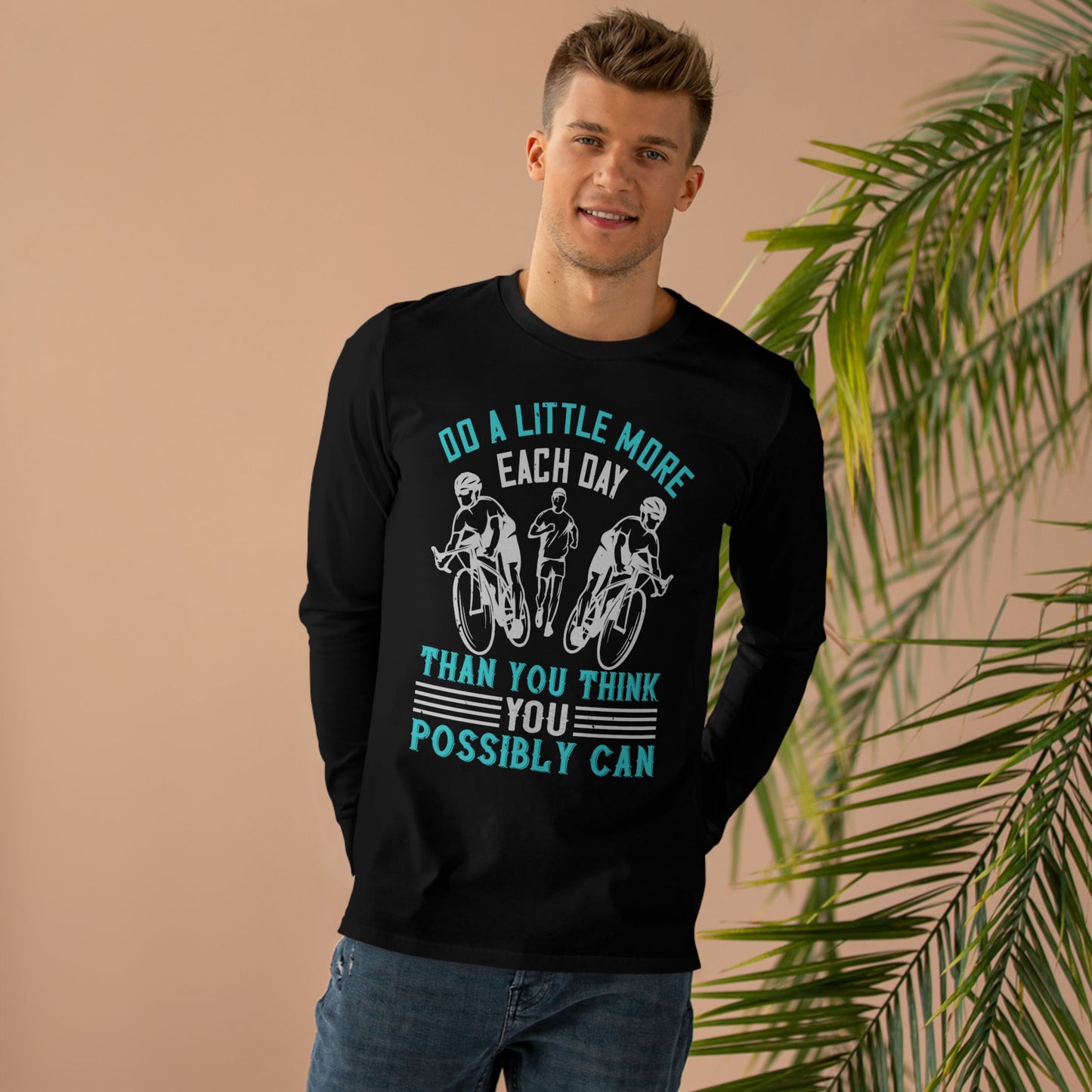 Motivational Cycling Longsleeve Tee — “Do a Little More Each Day”