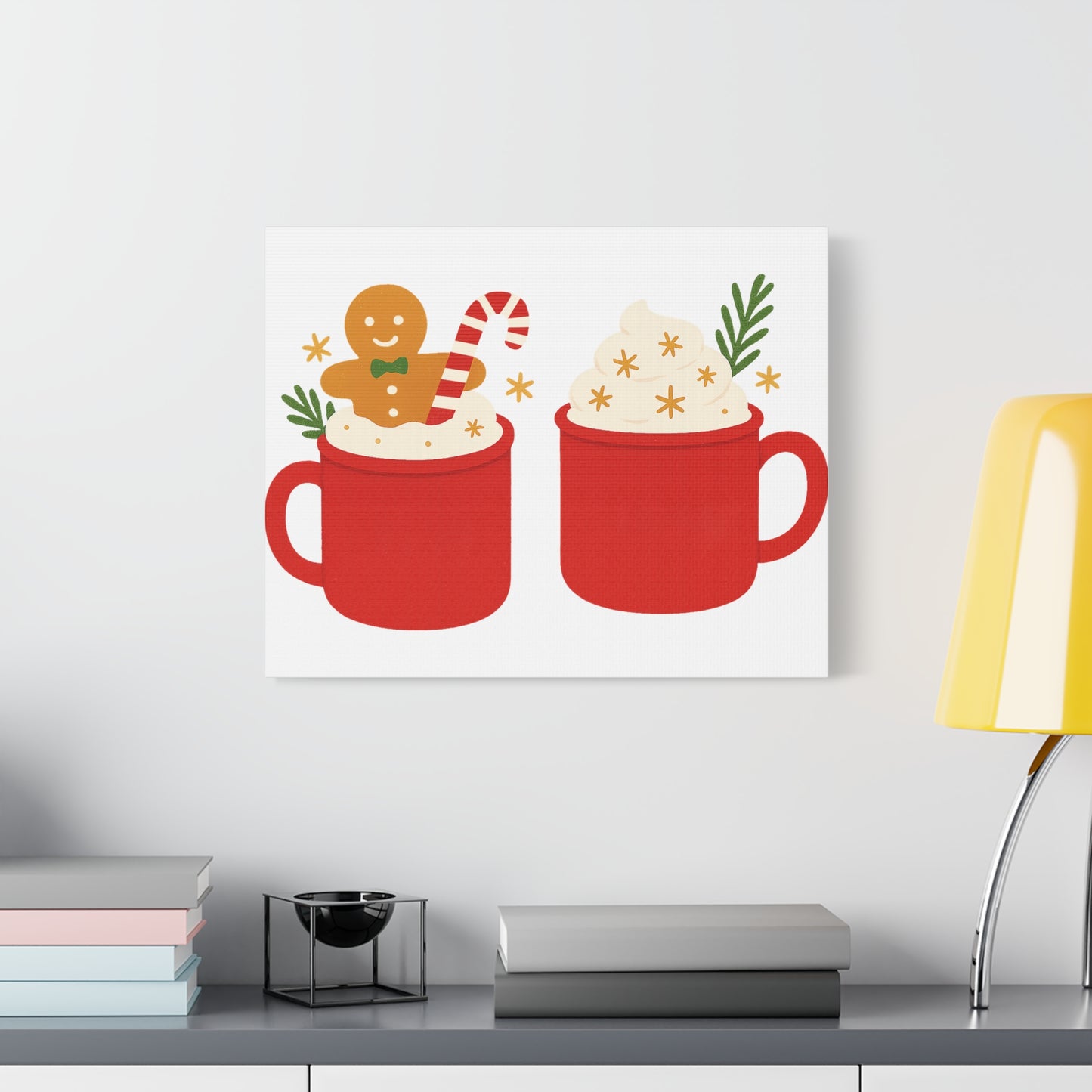 Cat Pattern Canvas Print — Whimsical Kittens & Fishbone Wall Art