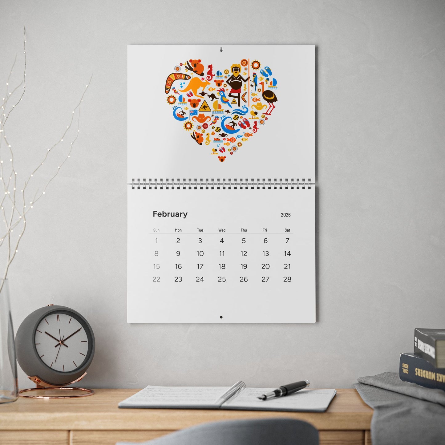 2026 'Just See Yourself' Tropical Sunset Wall Calendar — Inspirational Monthly Calendar